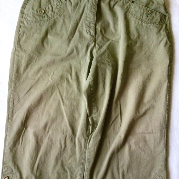 Karen Scott Green Khaki Capri Size 16 - Picture 2 of 5